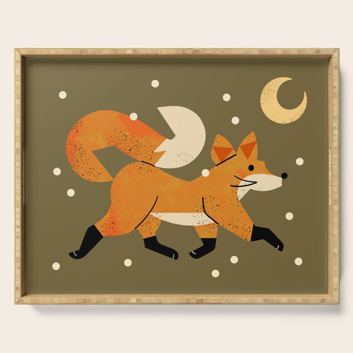 Wandering Winter Fox Serving Tray Gallery Image 1