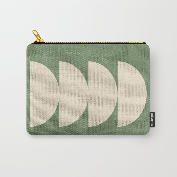 Half Circle 3 - Green Texture Carry All Pouch Gallery Image 1