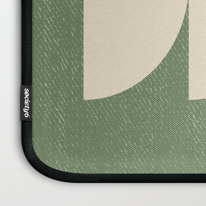 Half Circle 3 - Green Texture Laptop Sleeve Gallery Image 3