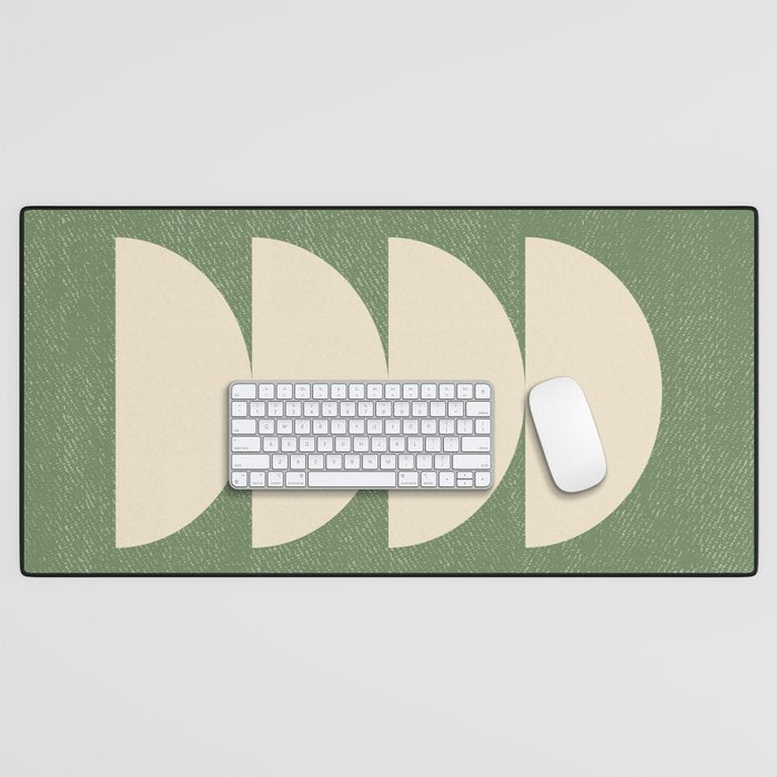 Half Circle 3 - Green Texture Desk Mat Gallery Image 1