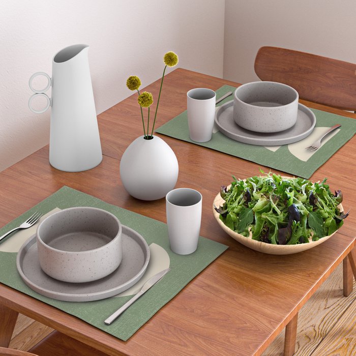 Half Circle 3 - Green Texture Placemat Gallery Image 2