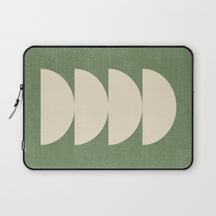 Half Circle 3 - Green Texture Laptop Sleeve Gallery Image 1