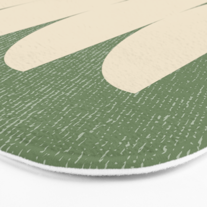 Half Circle 3 - Green Texture Bath Mat Gallery Image 3