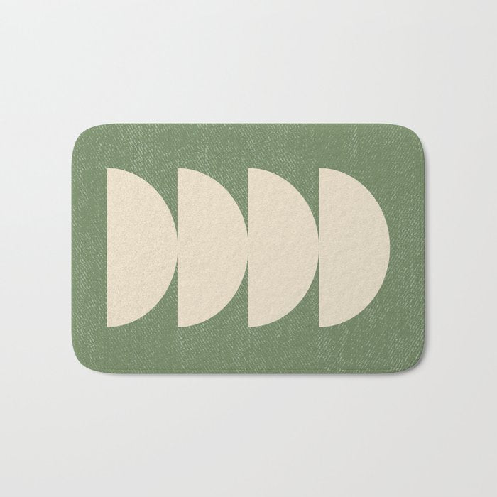 Half Circle 3 - Green Texture Bath Mat Gallery Image 1