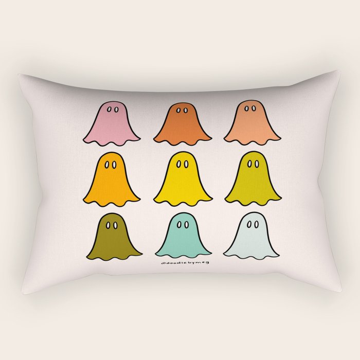 Rainbow Ghosts Rectangular Pillow Gallery Image 1