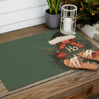 Festive Ho Ho Ho Bauble Green  Outdoor Rug Gallery Image 2