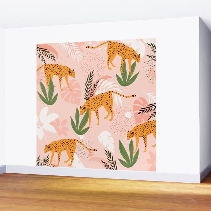 Cheetah chase Wall Mural Gallery Image 2