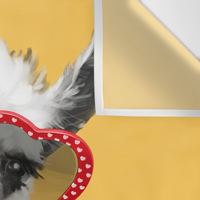 Fashion Hipster Llama with Glasses Wall Tapestry Gallery Image 3