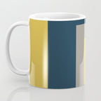Half Frame Minimalist Pattern in Deep Mustard Yellow, Navy Blue, Gray, and White Coffee Mug Gallery Image 3