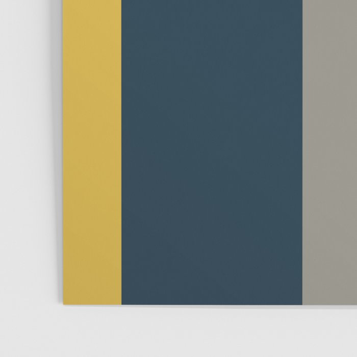 Half Frame Minimalist Pattern in Deep Mustard Yellow, Navy Blue, Gray, and White Poster Gallery Image 3