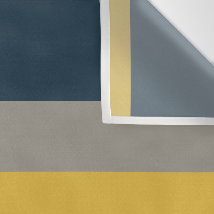Half Frame Minimalist Pattern in Deep Mustard Yellow, Navy Blue, Gray, and White Wall Tapestry Gallery Image 3