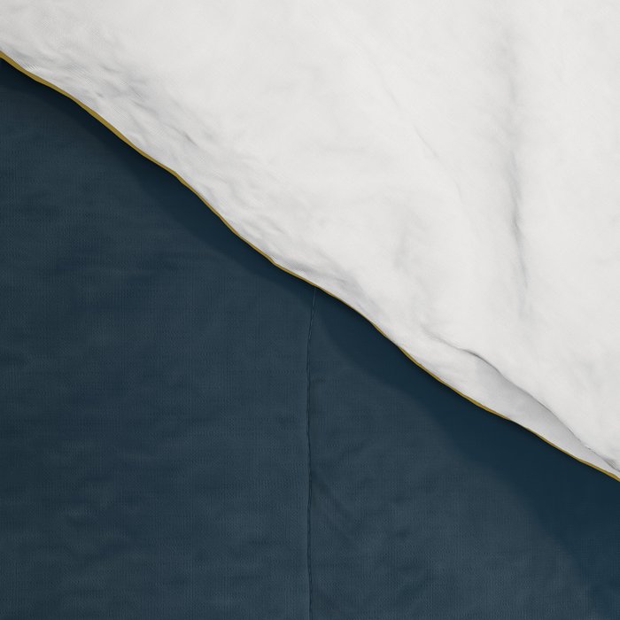 Half Frame Minimalist Pattern in Deep Mustard Yellow, Navy Blue, Gray, and White Comforter Gallery Image 4