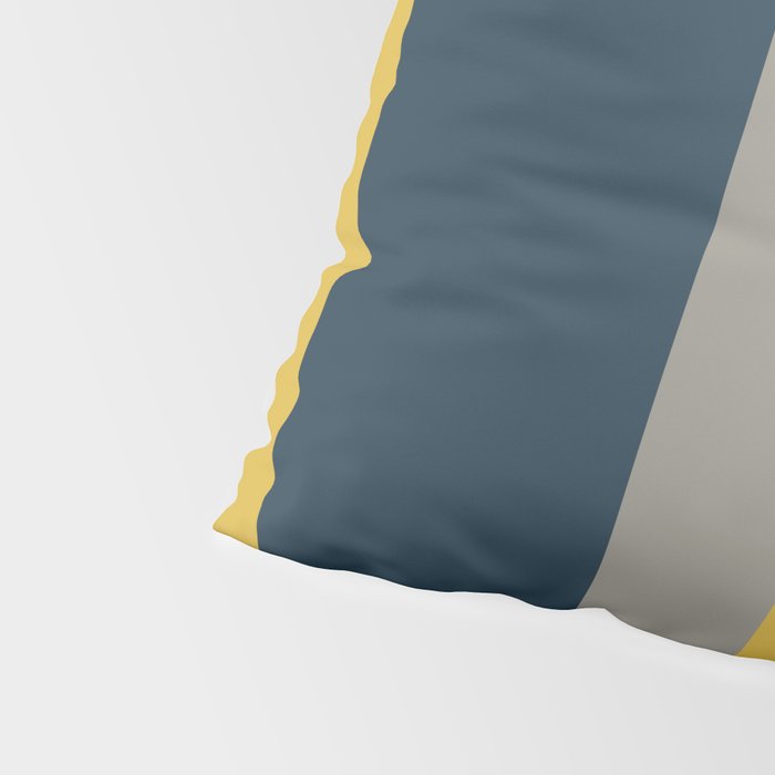 Half Frame Minimalist Pattern in Deep Mustard Yellow, Navy Blue, Gray, and White Pillow Sham Gallery Image 4