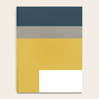 Half Frame Minimalist Pattern in Deep Mustard Yellow, Navy Blue, Gray, and White Notebook Gallery Image 4