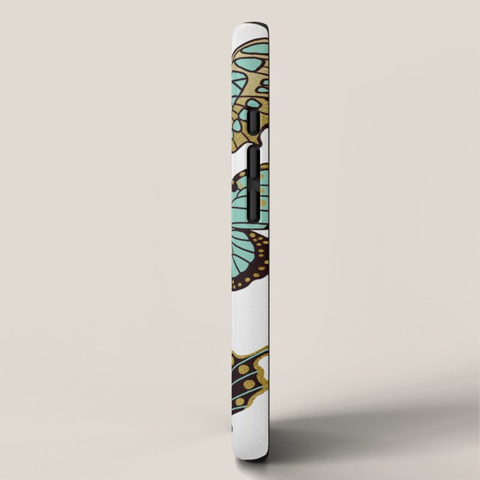 Texas Butterflies - Mint and Gold iPhone Case Gallery Image 2