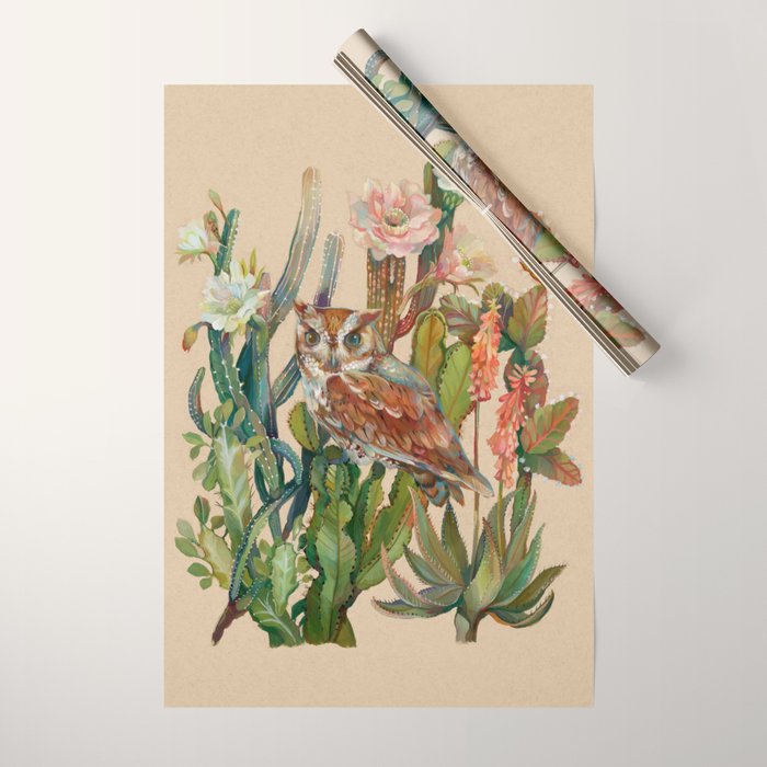 Desert Owl Wrapping Paper Gallery Image 1