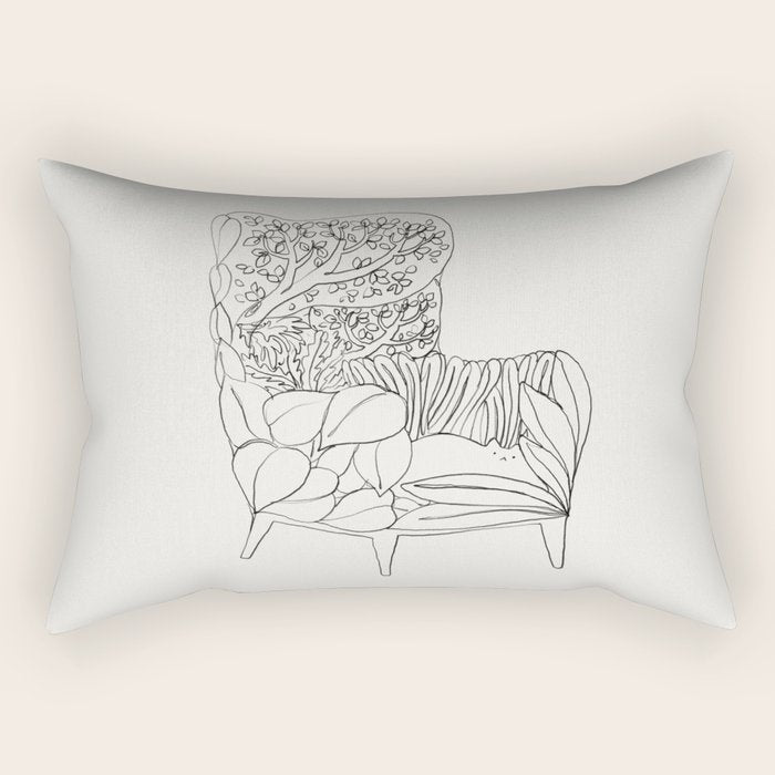 Cat and Plant 19 Rectangular Pillow Gallery Image 2