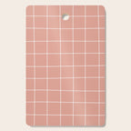 Hand Drawn Grid Pattern Peach Pink Cutting Board Gallery Image 1