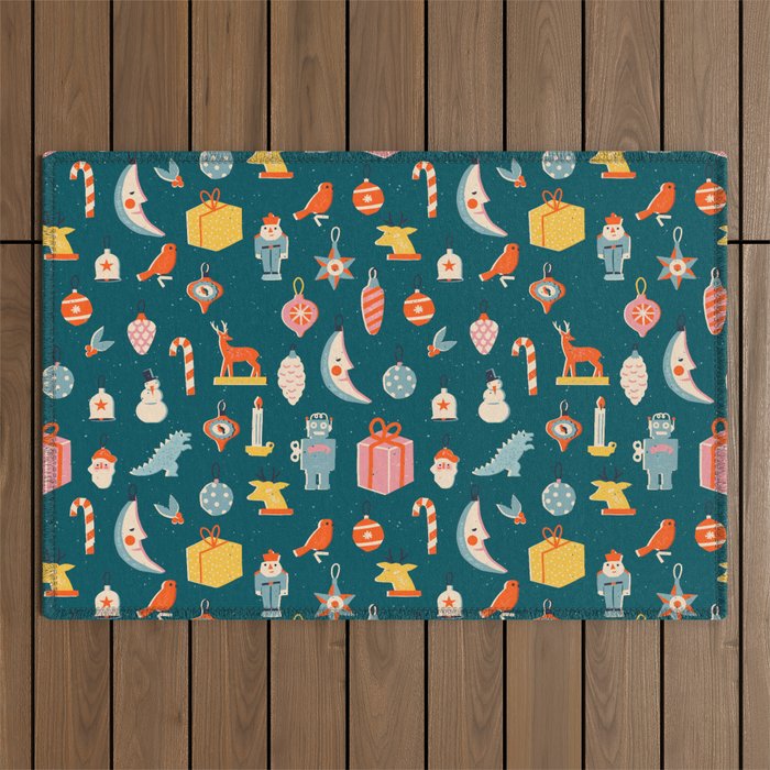 Christmas vintage toys Outdoor Rug Gallery Image 1
