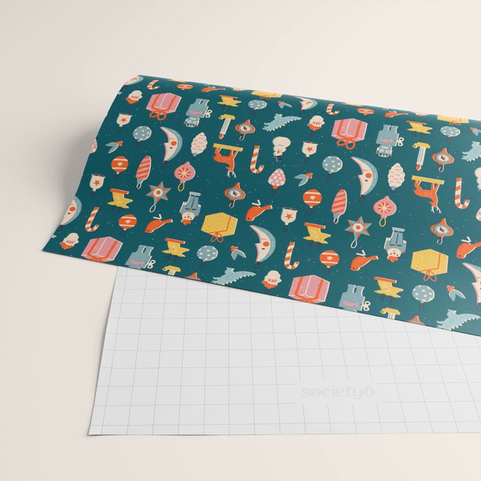 Christmas vintage toys Wrapping Paper Gallery Image 2