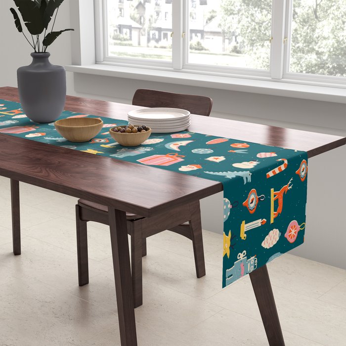 Christmas vintage toys Table Runner Gallery Image 2