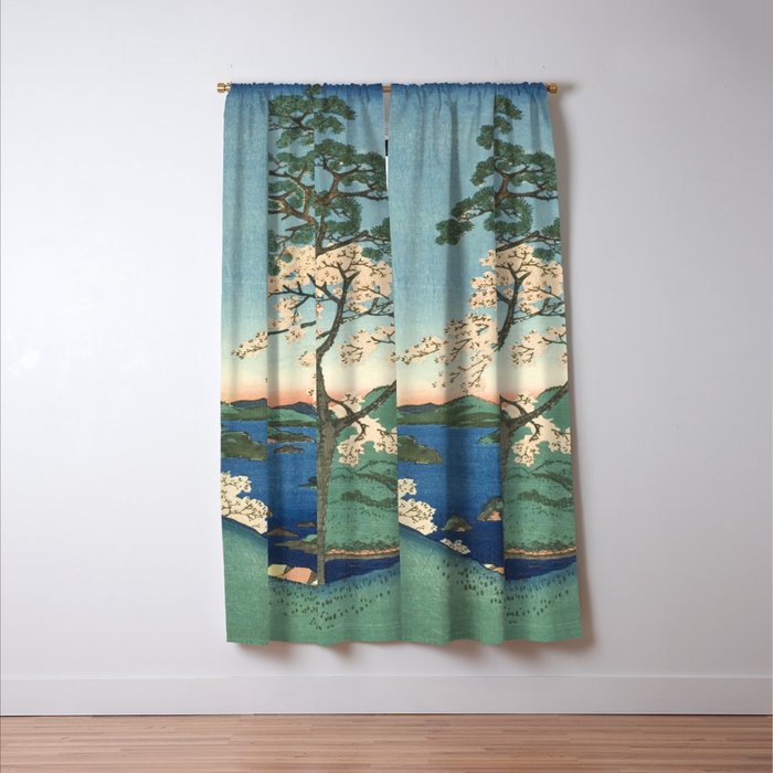Utagawa Hiroshige - Inaba Province, Karo Koyama - Vintage Japanese Woodblock Print, 1853 Window Curtain Gallery Image 3
