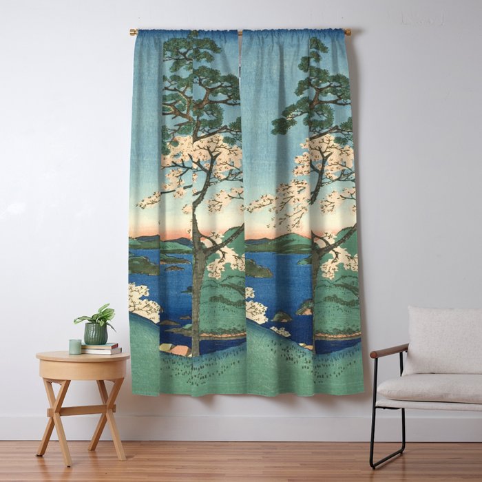 Utagawa Hiroshige - Inaba Province, Karo Koyama - Vintage Japanese Woodblock Print, 1853 Window Curtain Gallery Image 5