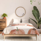Boho Autumn Cute Pumpkins Cozy Fall Watercolor Illustration Comforter Gallery Image 3