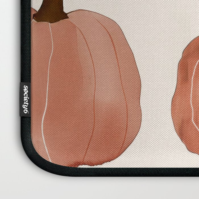Boho Autumn Cute Pumpkins Cozy Fall Watercolor Illustration Laptop Sleeve Gallery Image 3