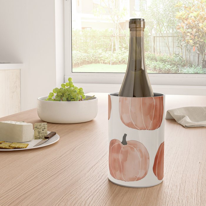 Boho Autumn Cute Pumpkins Cozy Fall Watercolor Illustration Wine Chiller Gallery Image 4