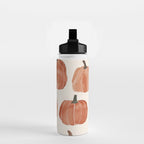 Boho Autumn Cute Pumpkins Cozy Fall Watercolor Illustration Water Bottle Gallery Image 2