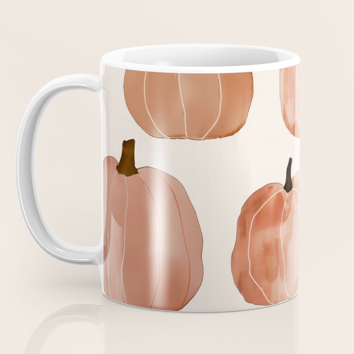 Boho Autumn Cute Pumpkins Cozy Fall Watercolor Illustration Coffee Mug Gallery Image 3