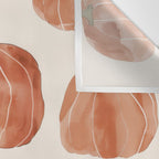 Boho Autumn Cute Pumpkins Cozy Fall Watercolor Illustration Wall Tapestry Gallery Image 3