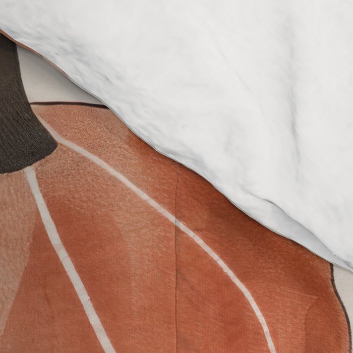 Boho Autumn Cute Pumpkins Cozy Fall Watercolor Illustration Comforter Gallery Image 4