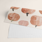Boho Autumn Cute Pumpkins Cozy Fall Watercolor Illustration Wrapping Paper Gallery Image 2