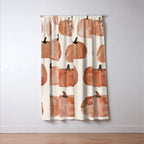Boho Autumn Cute Pumpkins Cozy Fall Watercolor Illustration Window Curtain Gallery Image 3