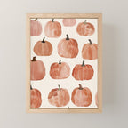 Boho Autumn Cute Pumpkins Cozy Fall Watercolor Illustration Mini Art Print Gallery Image 1