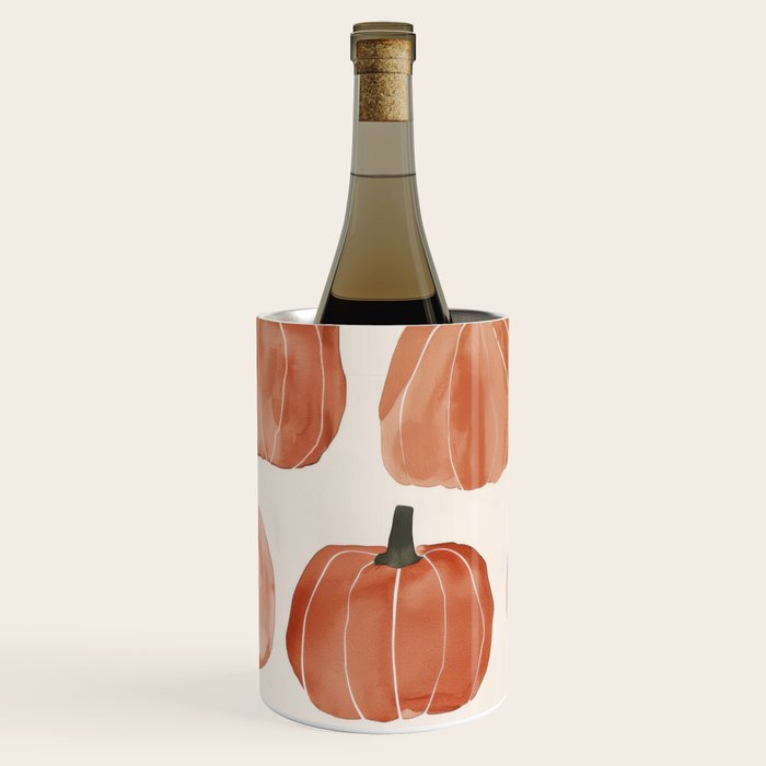Boho Autumn Cute Pumpkins Cozy Fall Watercolor Illustration Wine Chiller Gallery Image 3