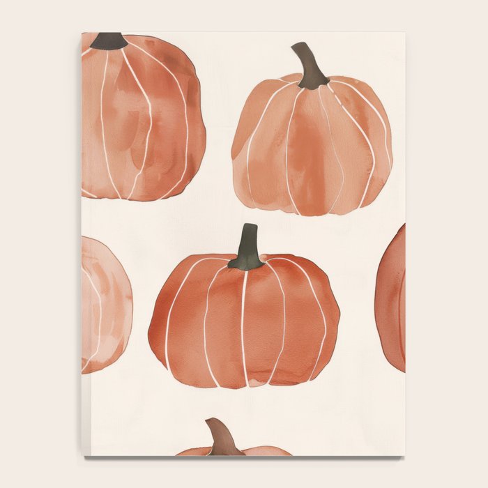 Boho Autumn Cute Pumpkins Cozy Fall Watercolor Illustration Notebook Gallery Image 4