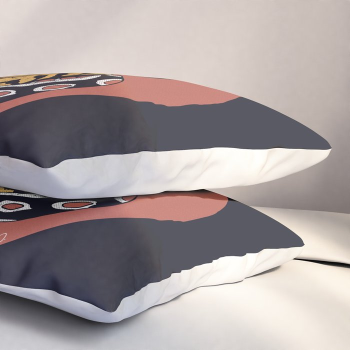 Classic Tattoo Snake vs Tiger Pillow Sham Gallery Image 3