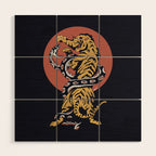 Classic Tattoo Snake vs Tiger Wood Wall Art Gallery Image 1