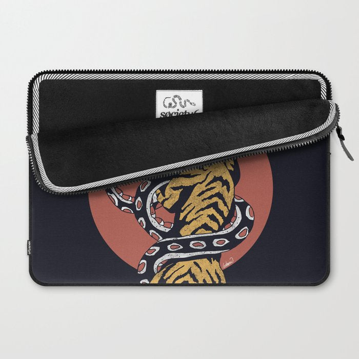 Classic Tattoo Snake vs Tiger Laptop Sleeve Gallery Image 2