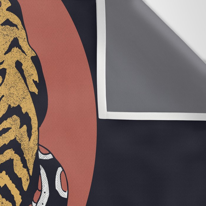 Classic Tattoo Snake vs Tiger Wall Tapestry Gallery Image 3