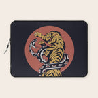 Classic Tattoo Snake vs Tiger Laptop Sleeve Gallery Image 1