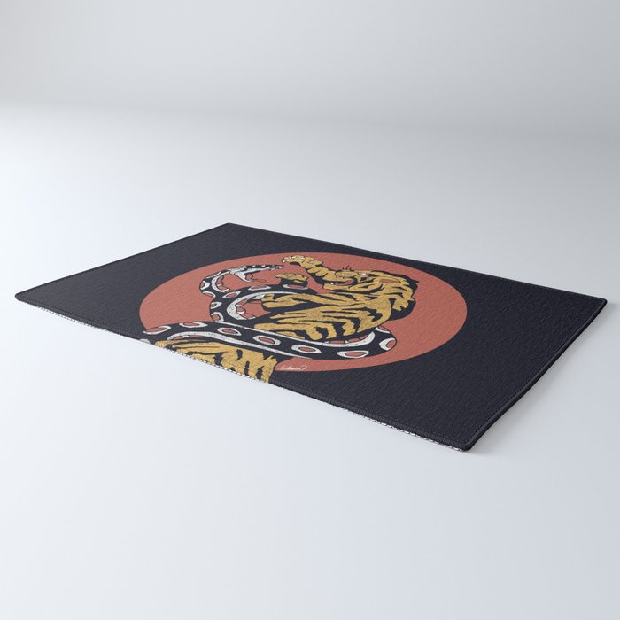 Classic Tattoo Snake vs Tiger Rug Gallery Image 3