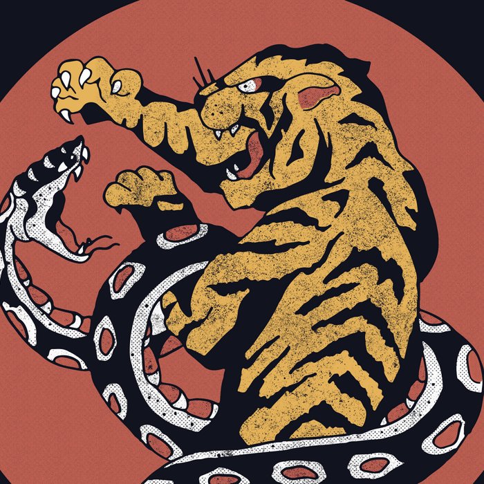 Classic Tattoo Snake vs Tiger Coffee Mug Gallery Image 2
