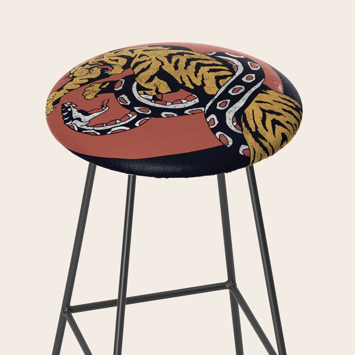 Classic Tattoo Snake vs Tiger Stool Gallery Image 2