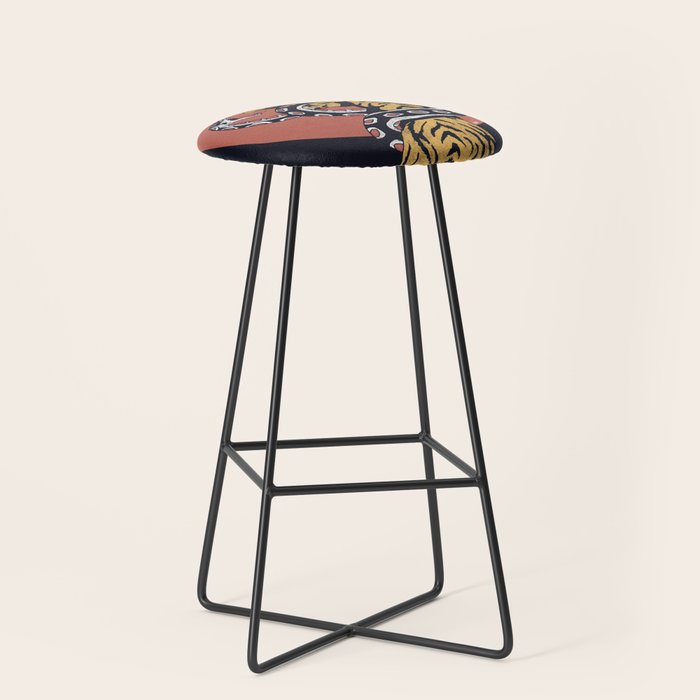 Classic Tattoo Snake vs Tiger Stool Gallery Image 1