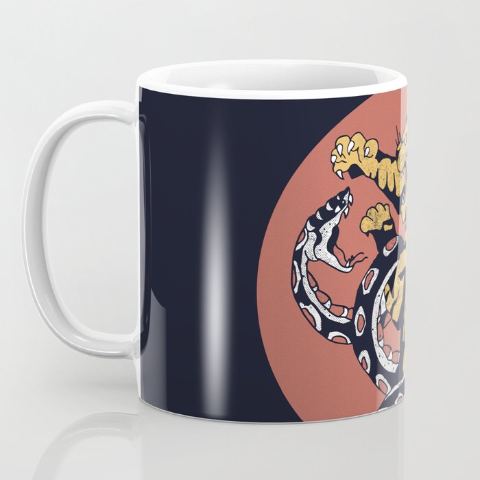 Classic Tattoo Snake vs Tiger Coffee Mug Gallery Image 3