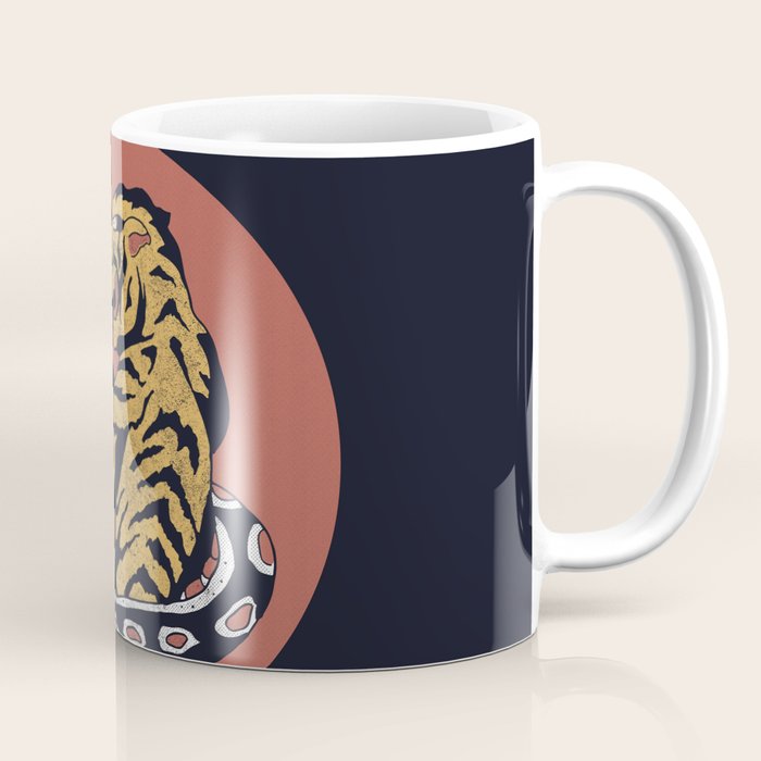 Classic Tattoo Snake vs Tiger Coffee Mug Gallery Image 1
